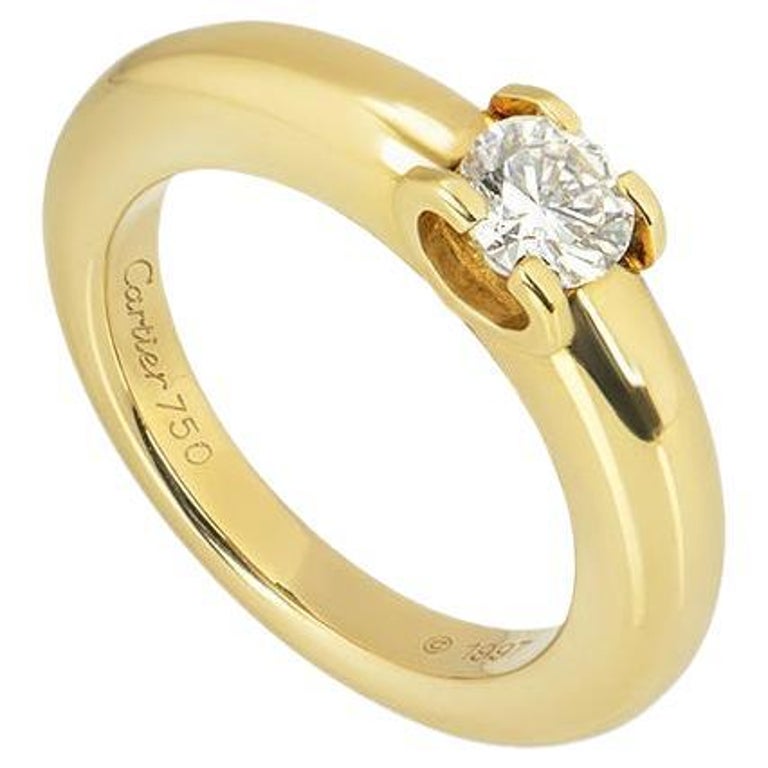 Cartier Diamond Engagement Solitaire Ring 0.40 Ct G/VS1 For Sale at 1stDibs