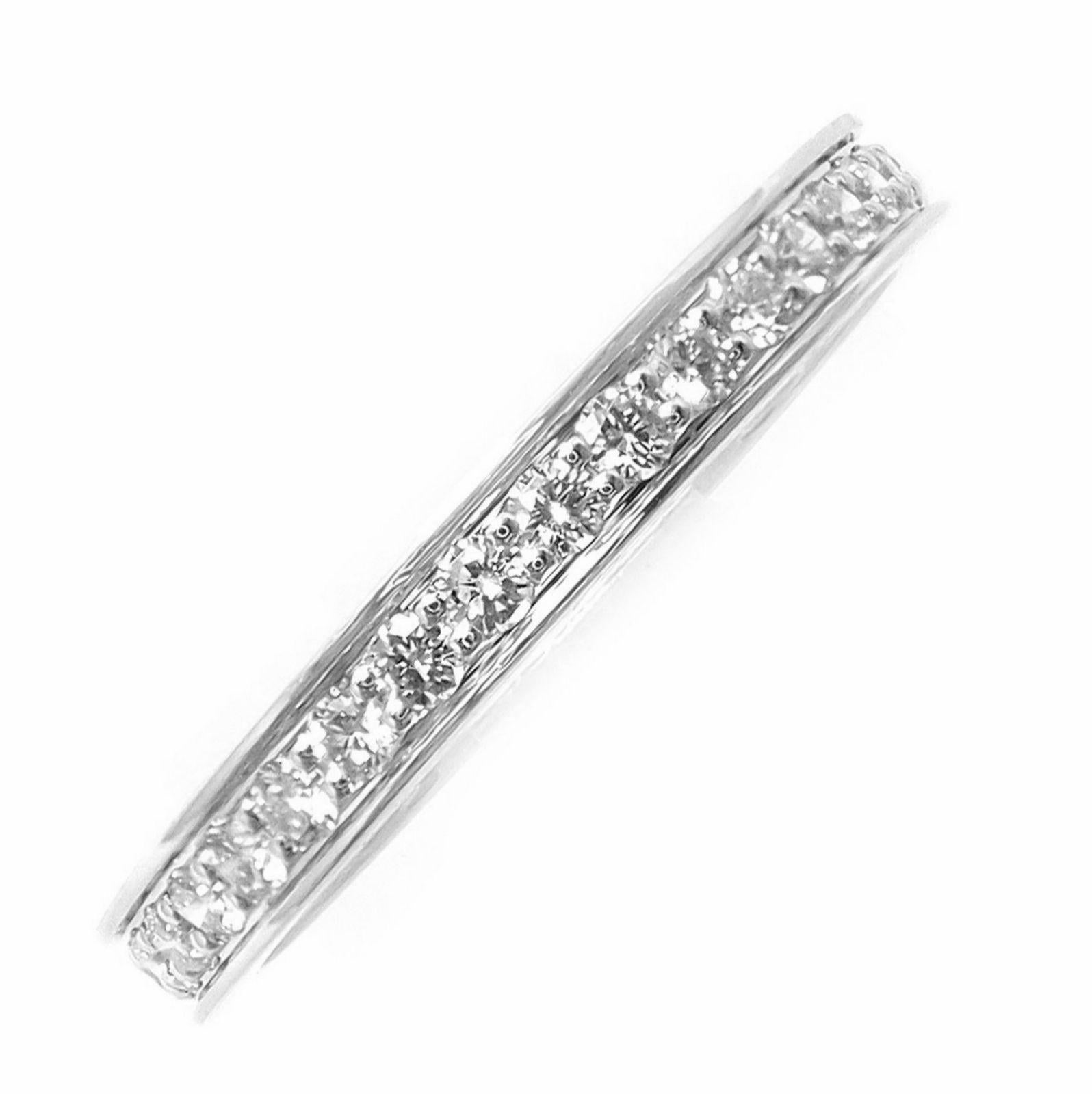 Anillo Cartier Eternidad Diamante Platino Corte redondo en venta
