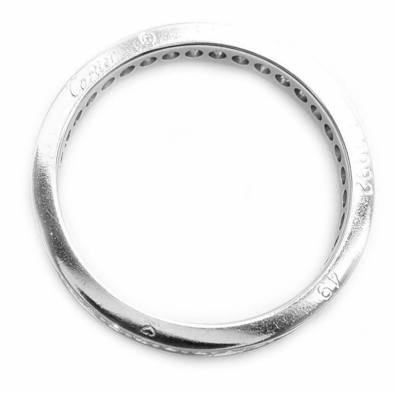 Round Cut Cartier Diamond Eternity Platinum Band Ring For Sale