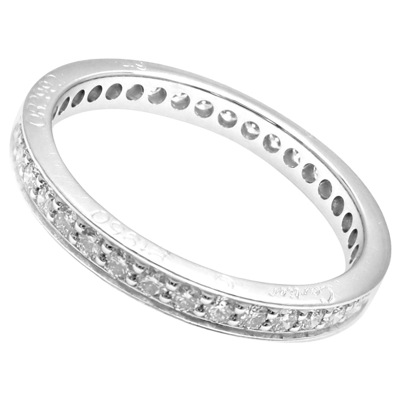 Cartier Diamond Eternity Platinum Band Ring For Sale