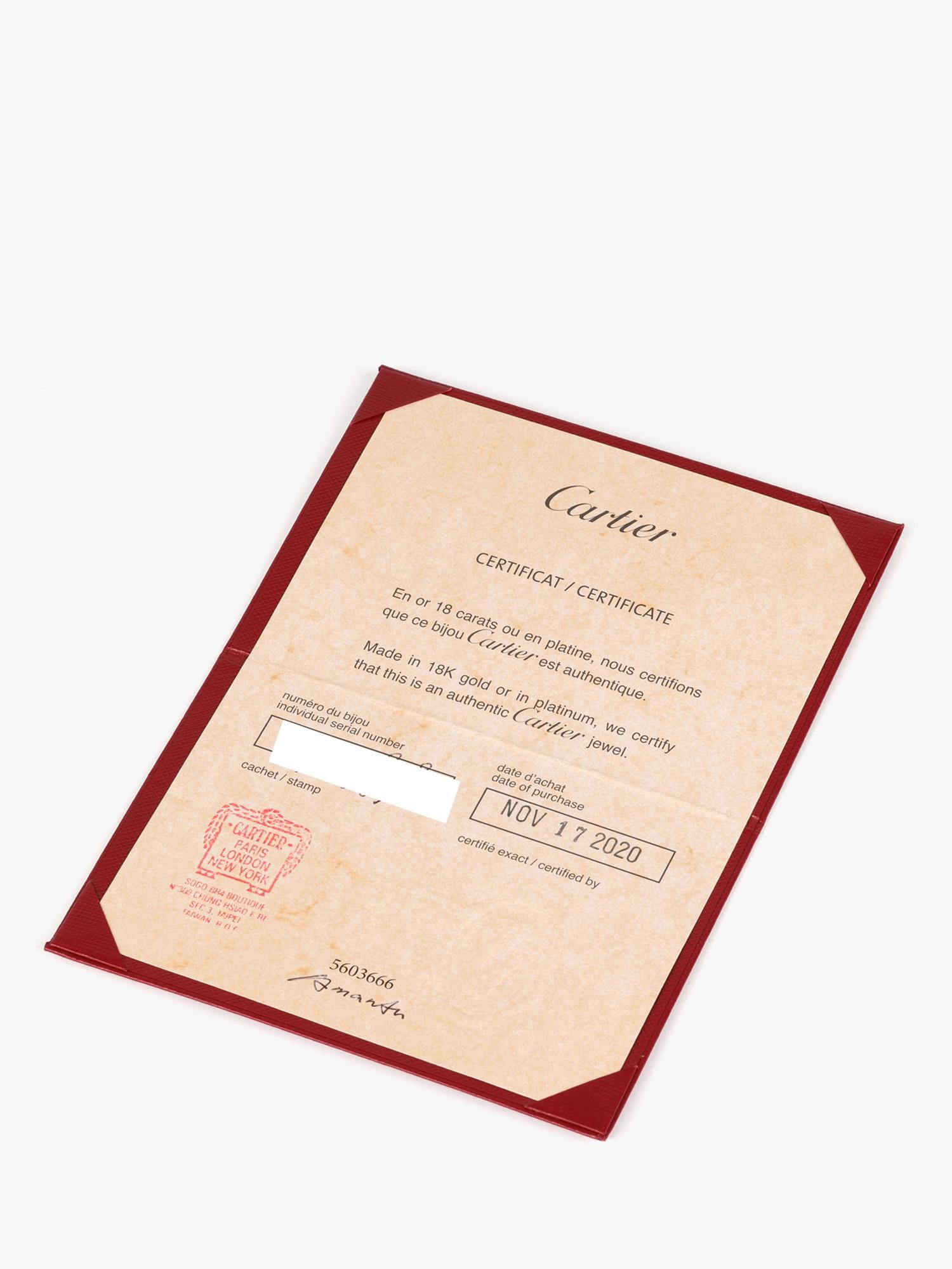 Donna Cartier Diamond Etincelle, anello nuziale da 2 mm in oro bianco 18 ct. in vendita