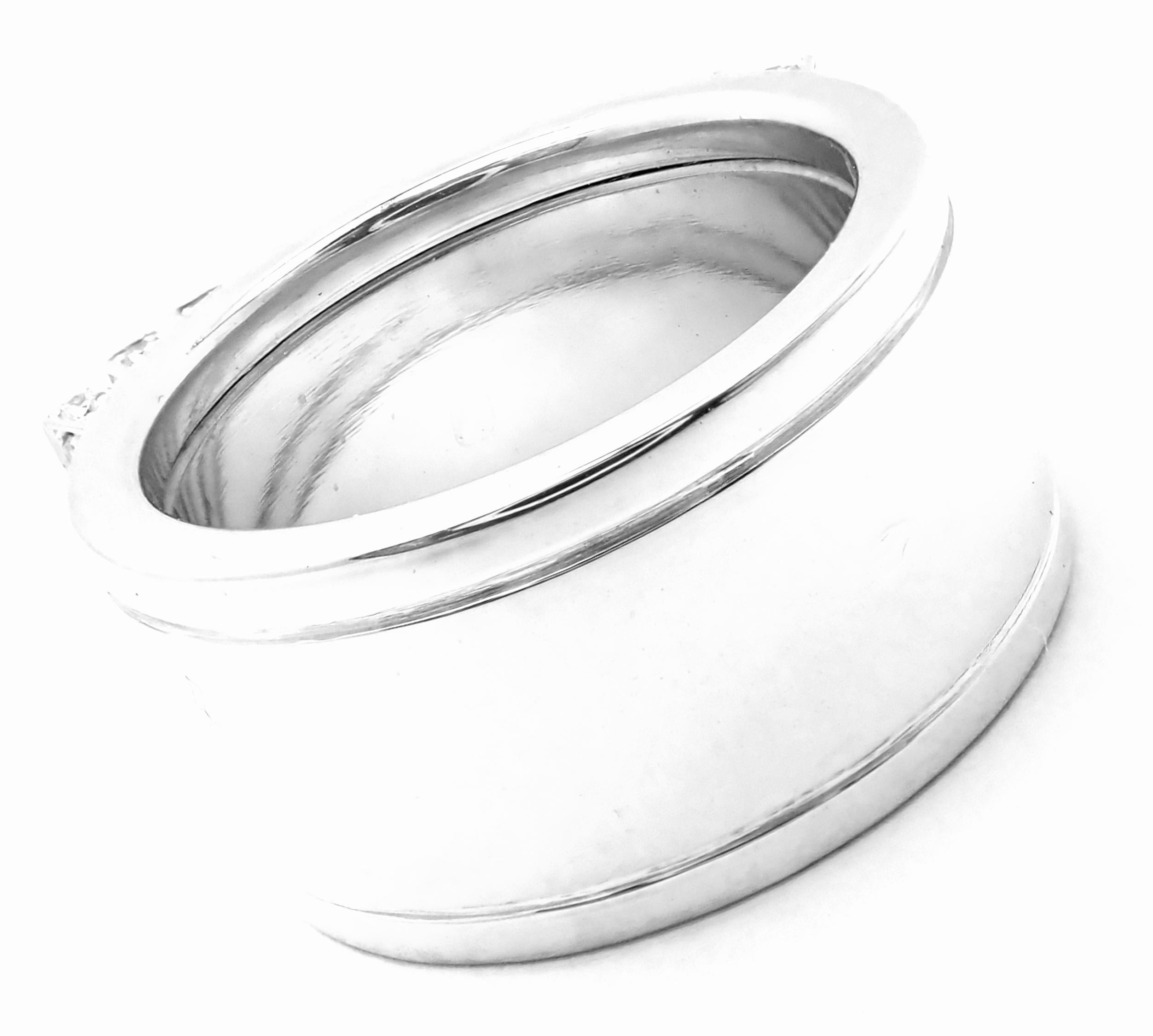 Women's or Men's Cartier Diamond Fan White Gold Ring For Sale