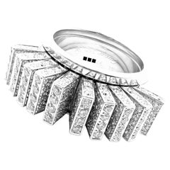 Cartier Diamond Fan White Gold Ring