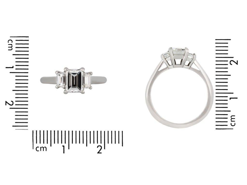 Women's Cartier Diamond Flank Solitaire Ring, circa 1960