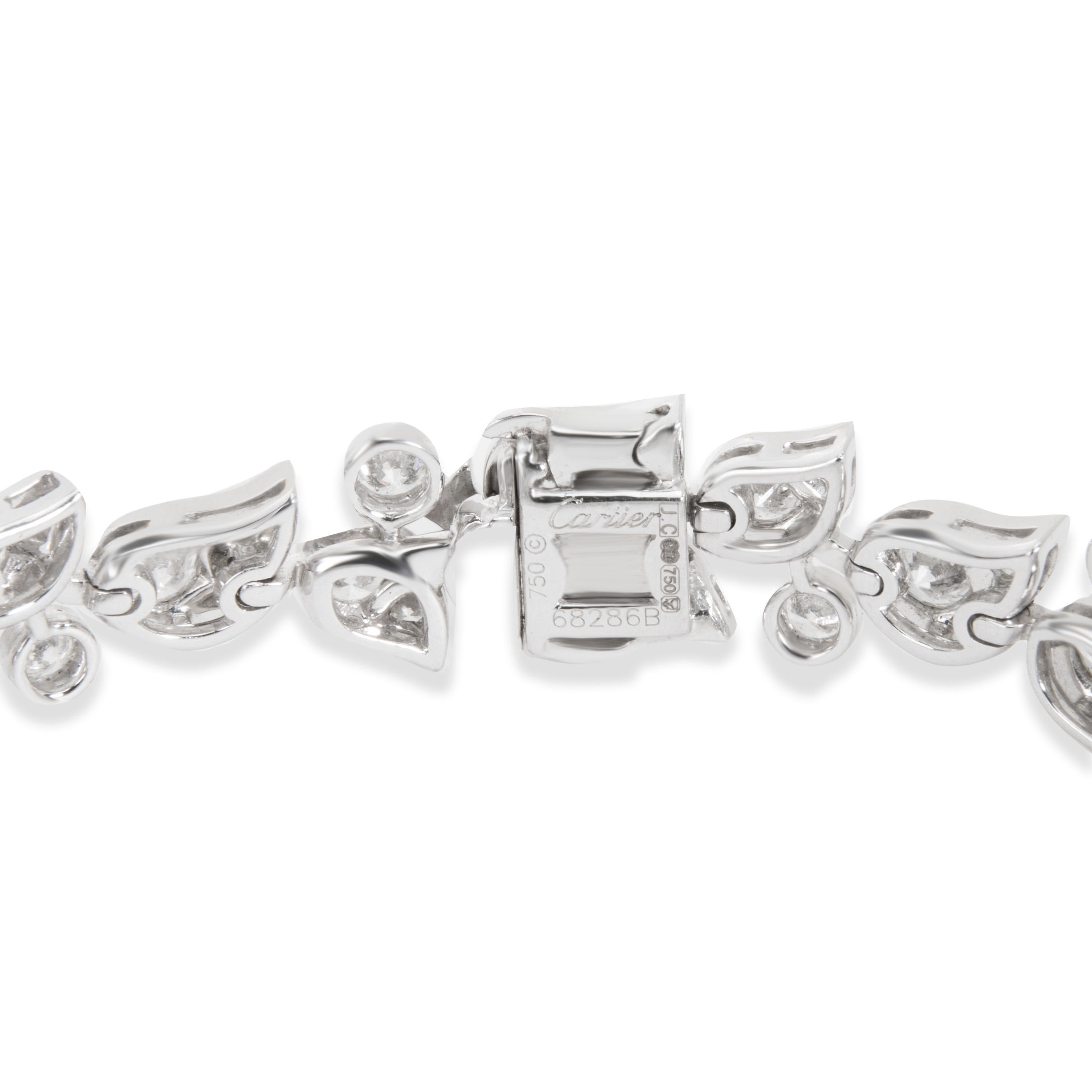 Cartier Diamond Floral Bracelet in 18 Karat White Gold '7.50 Carat' In Excellent Condition In New York, NY