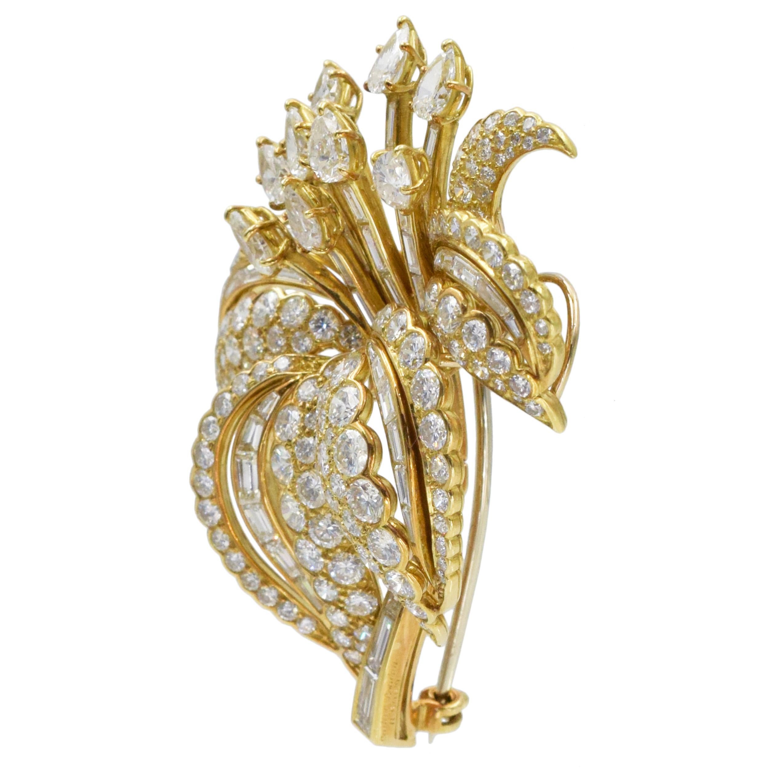 Cartier Diamond Flower Brooch For Sale 1