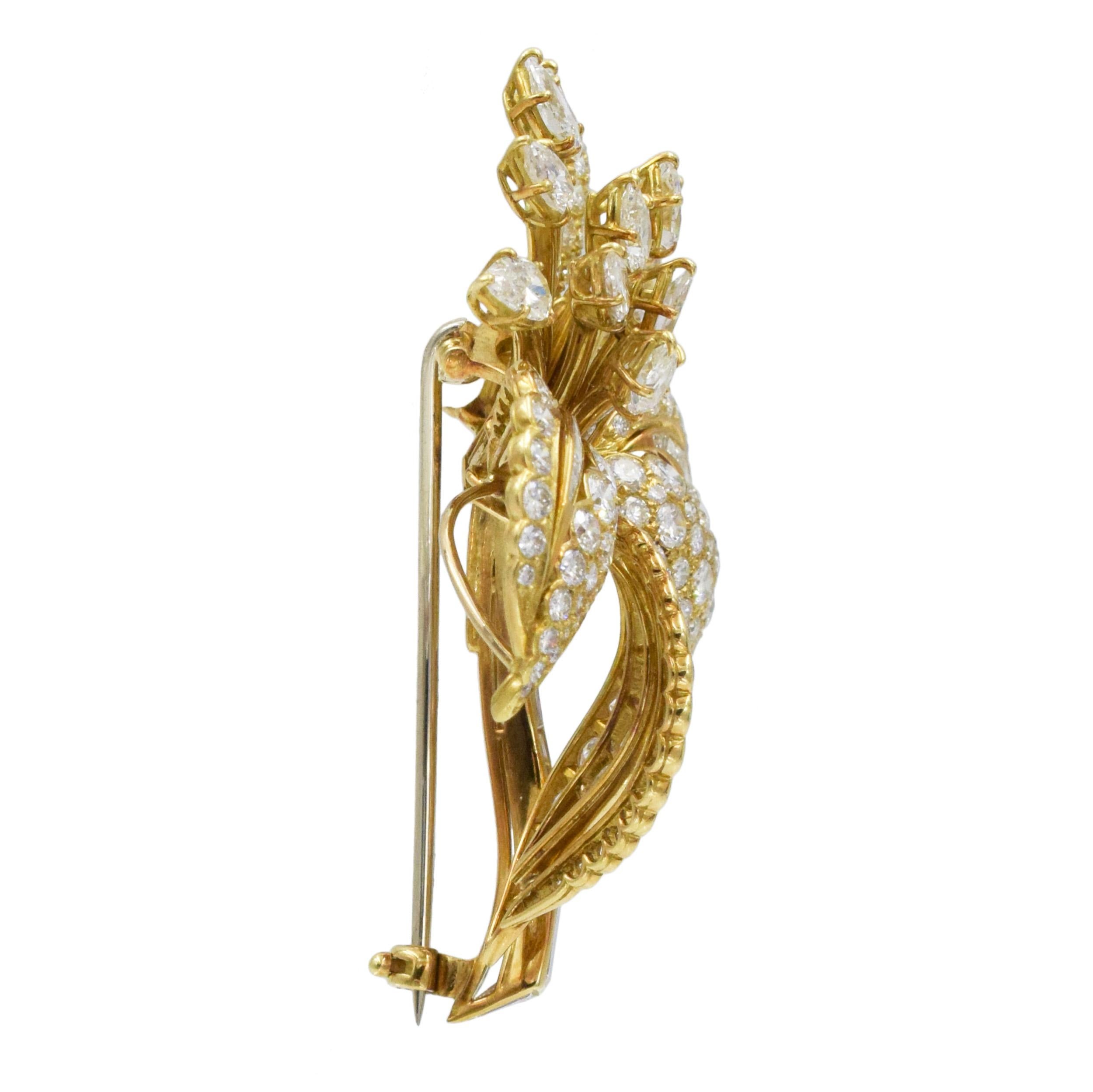 Artist Cartier Diamond Flower Brooch For Sale