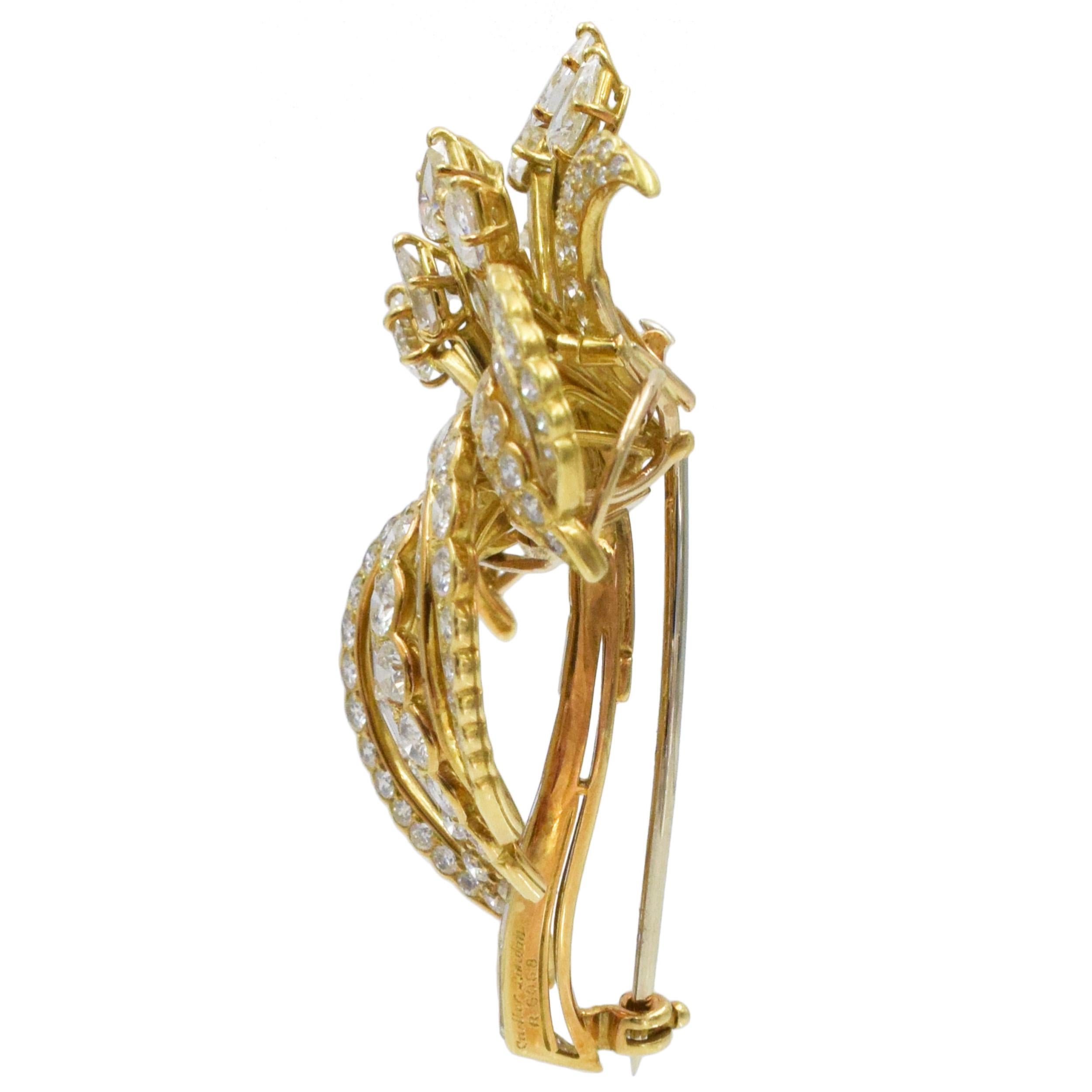 Cartier Broche fleur en diamants en vente 1