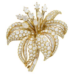 Retro Cartier Diamond Flower Brooch