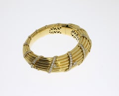 Cartier Diamond Gold Bangle Bracelet