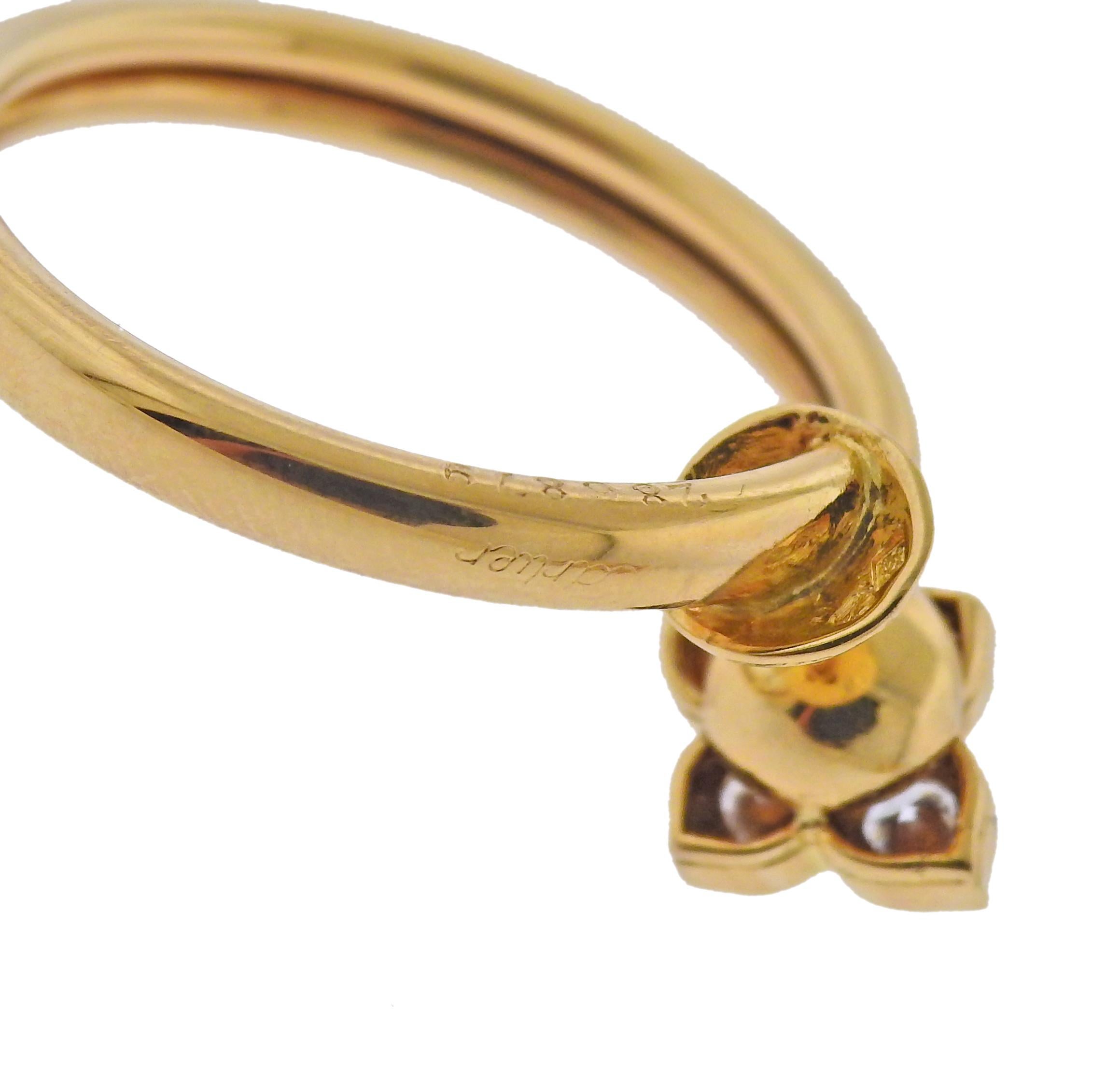 Women's Cartier Diamond Gold Circle Earrings