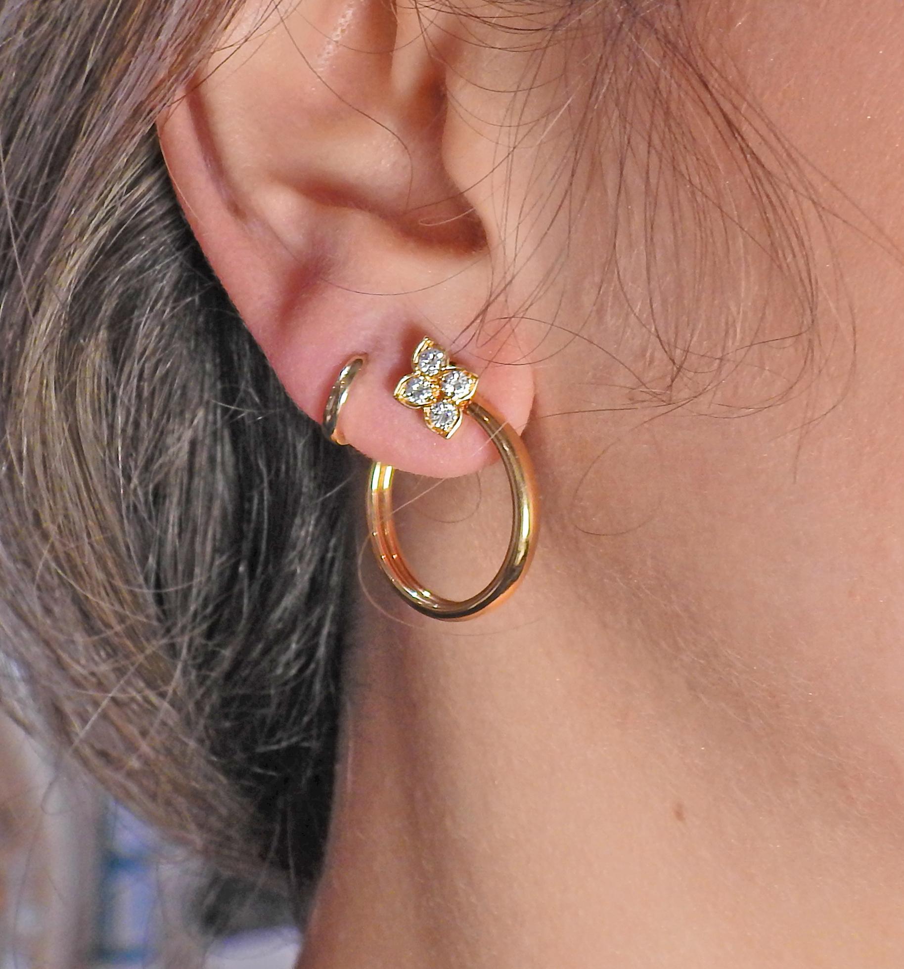 Cartier Diamond Gold Circle Earrings 1