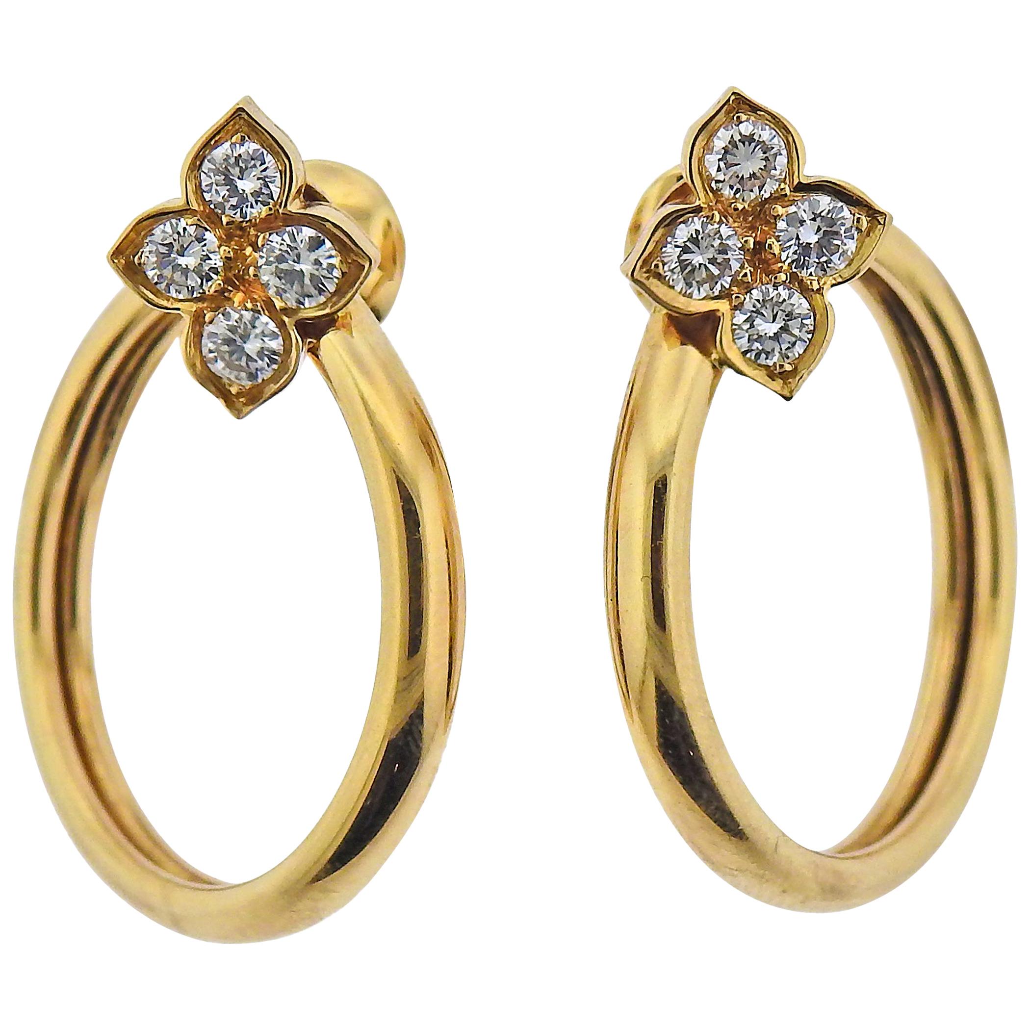 Cartier Diamond Gold Circle Earrings