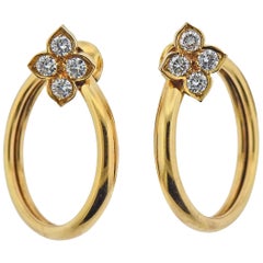 Cartier Diamond Gold Circle Earrings Cartier Diamond Gold Circle Earrings