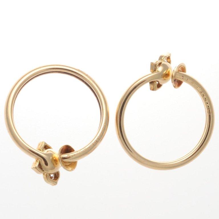 Modern Cartier Diamond Gold Flower Hoop Earrings