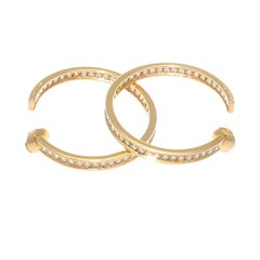 Cartier Diamond Gold Inside Out Hoop Earrings