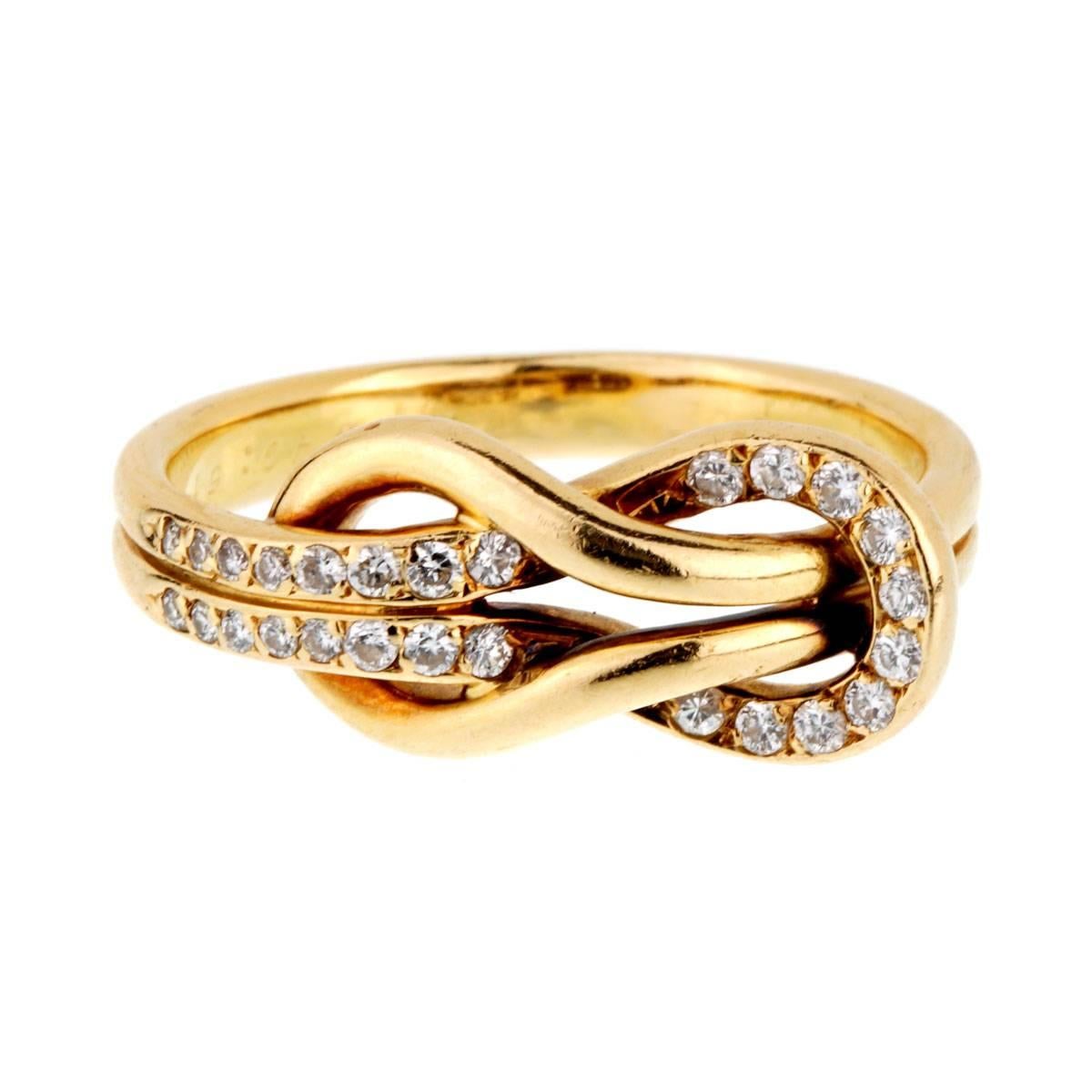 Cartier Diamond Gold Love Knot Ring
