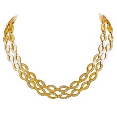 Vintage Cartier Diamond Gold Necklace