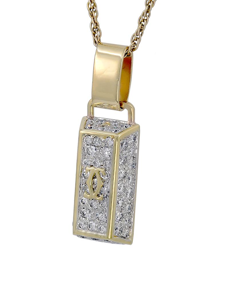 Women's Cartier Diamond Gold Platinum Pendant/Charm For Sale