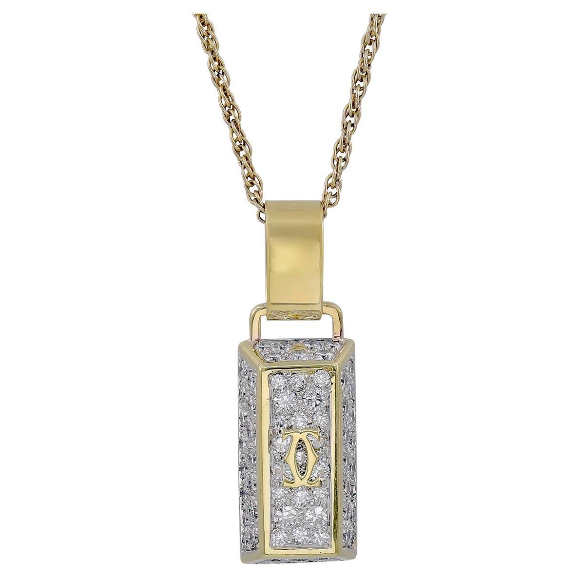 Cartier Diamond Gold Platinum Pendant/Charm For Sale