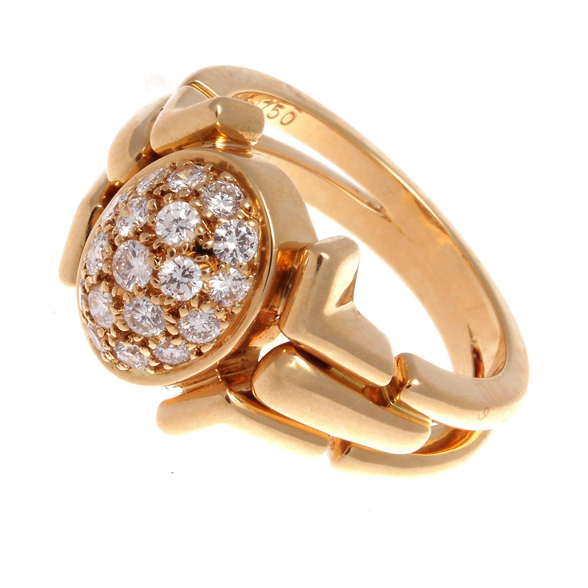 Modern Cartier Diamond Gold Ring
