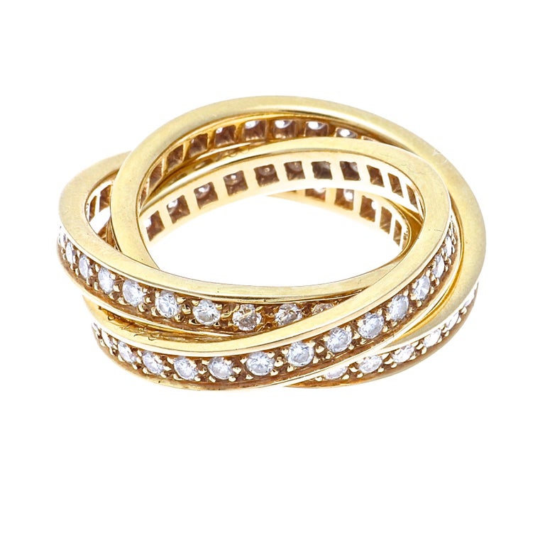 Cartier Diamond Gold Trinity Ring at 1stdibs