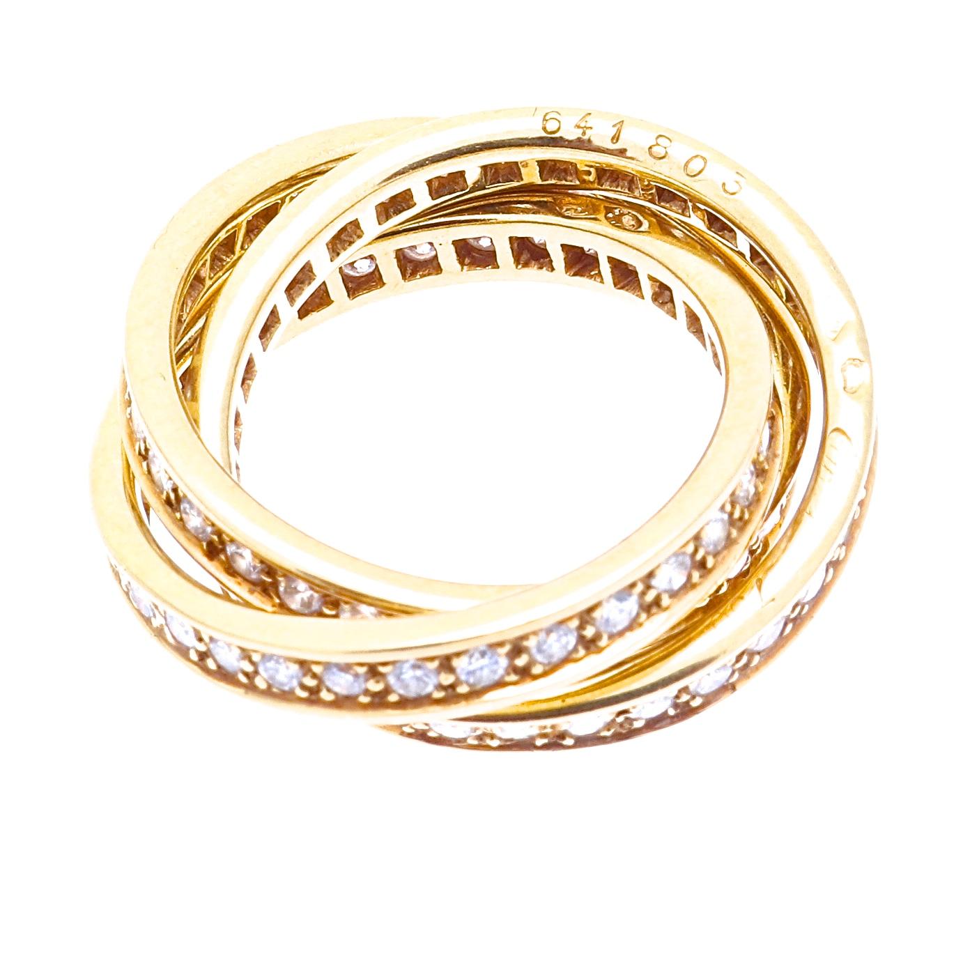 Cartier Diamond Gold Trinity Ring In Excellent Condition In Beverly Hills, CA
