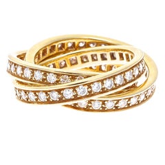 Cartier Diamond Gold Trinity Ring