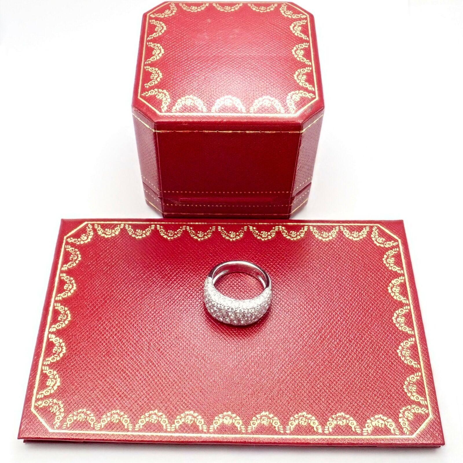 Cartier Bague jonc large en or et diamants en vente 1