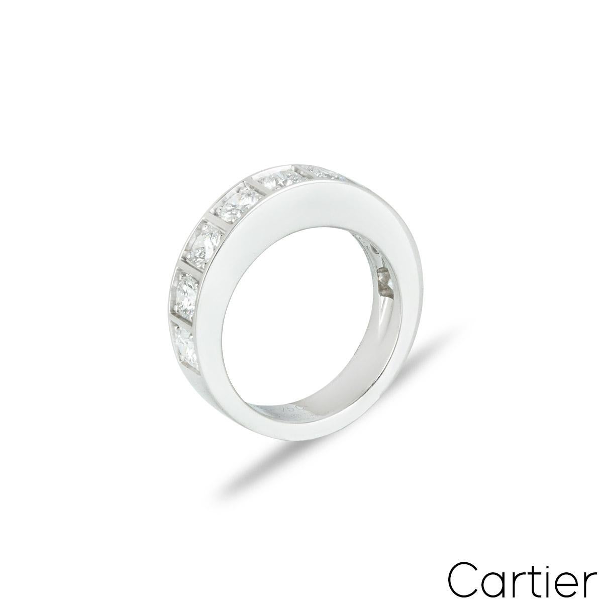 Brilliant Cut Cartier Diamond Half Eternity Ring 1.35ct For Sale