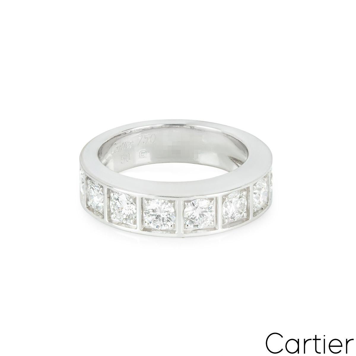 Cartier Diamond Half Eternity Ring 1.35ct In Excellent Condition For Sale In London, GB