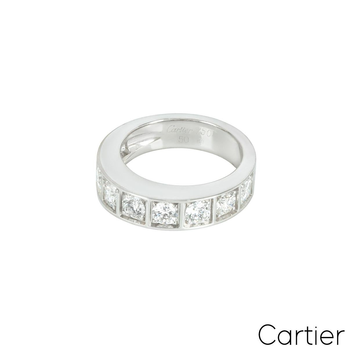 Women's Cartier Diamond Half Eternity Ring 1.35ct For Sale