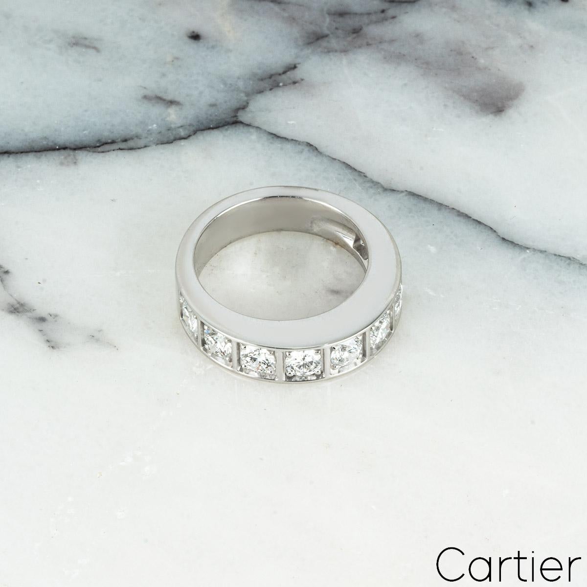 Women's Cartier Diamond Half Eternity Ring 1.35ct For Sale
