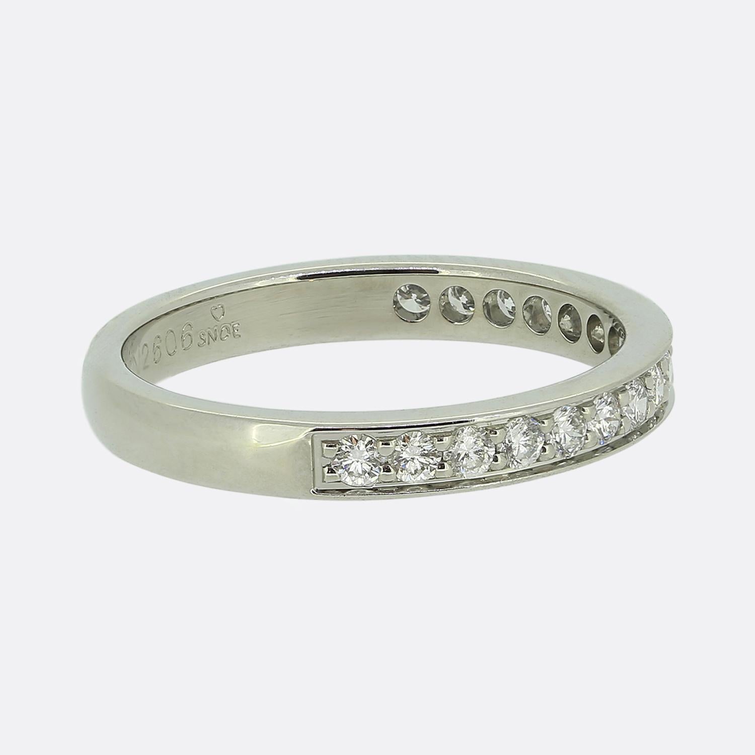 Brilliant Cut Cartier Diamond Half-Eternity Ring Size (49) For Sale