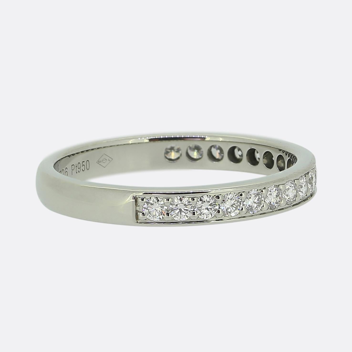 Brilliant Cut Cartier Diamond Half-Eternity Ring Size K (50) For Sale