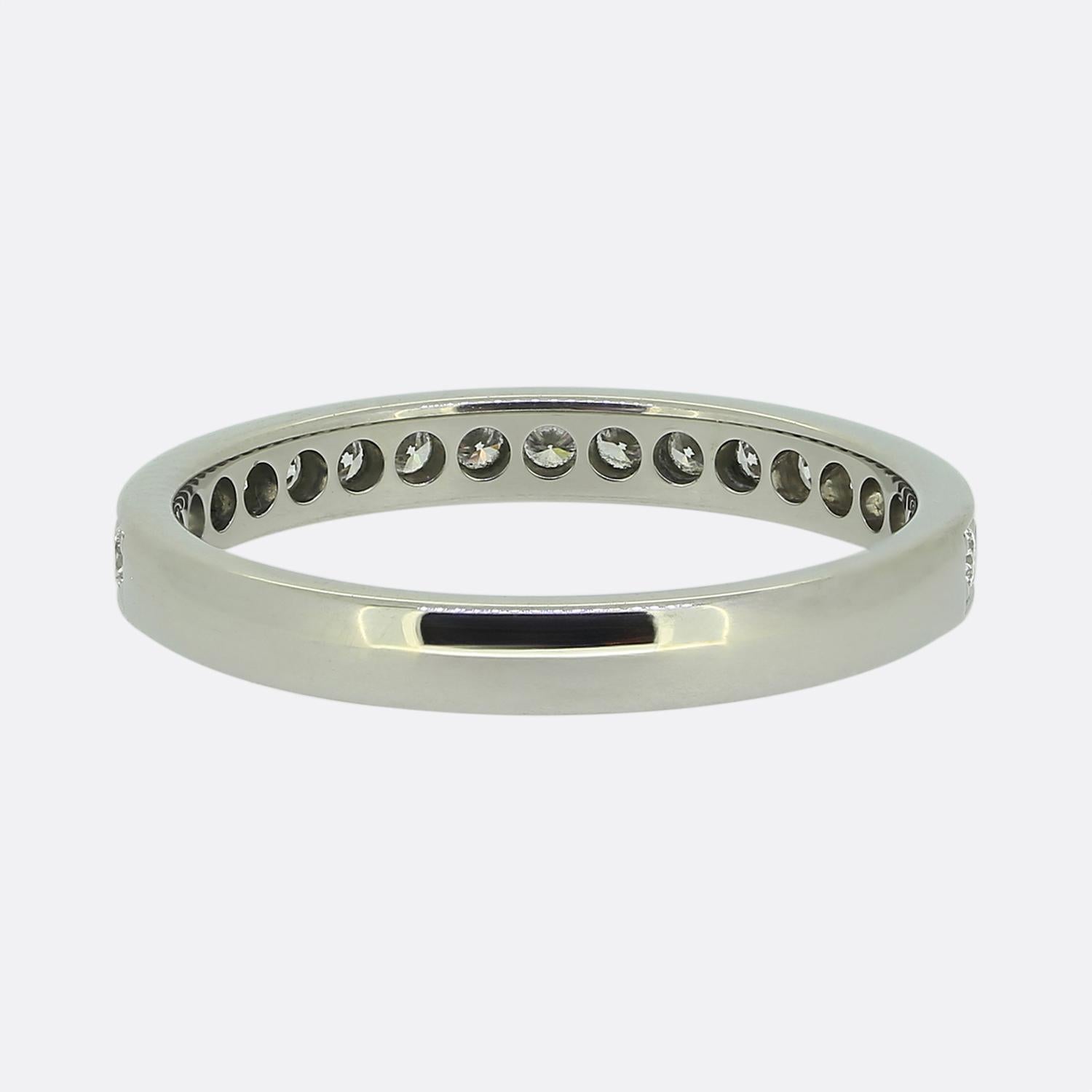 Cartier Diamond Half-Eternity Ring Size K (50) In Good Condition For Sale In London, GB