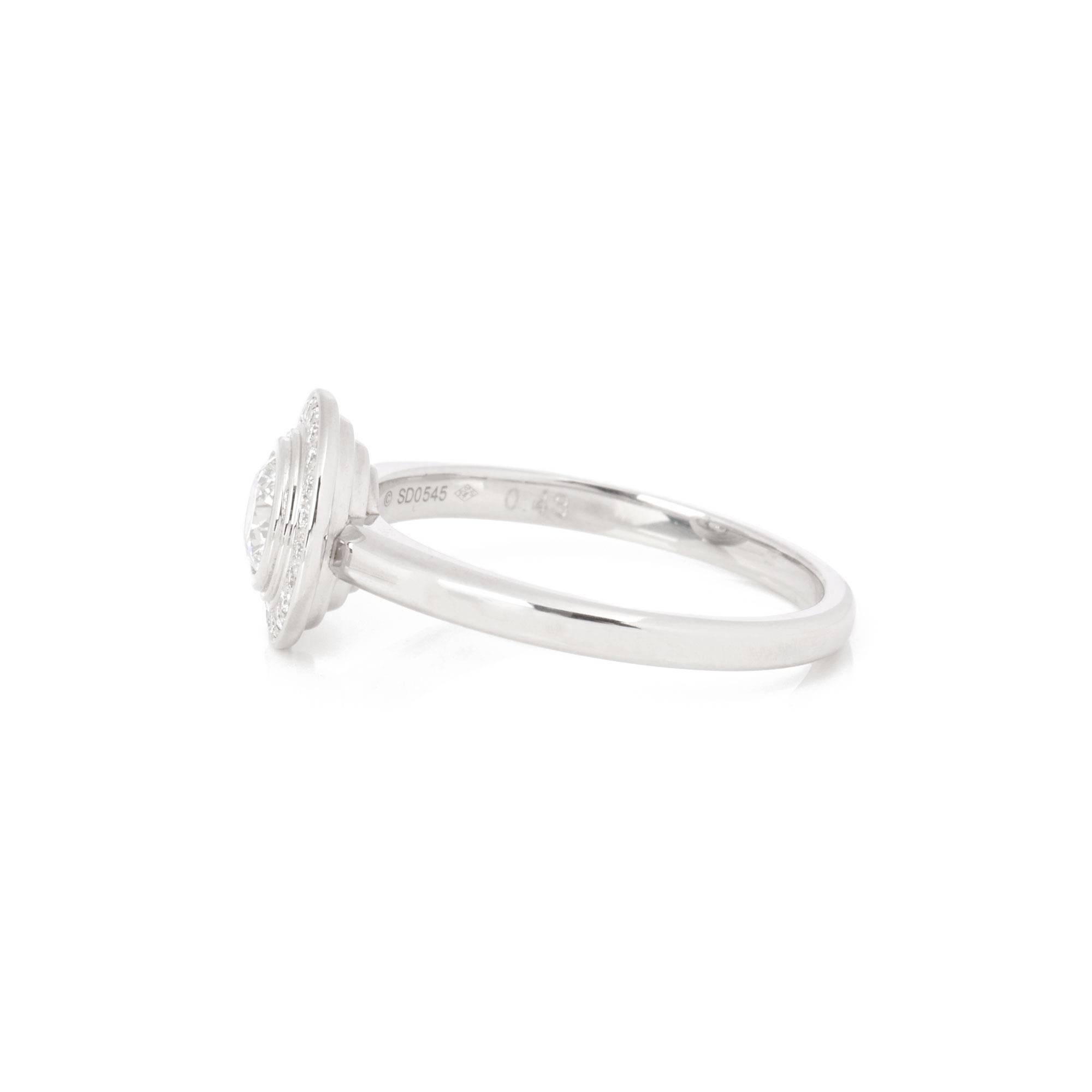 Contemporary Cartier Diamond Halo Design Platinum D'amour Ring