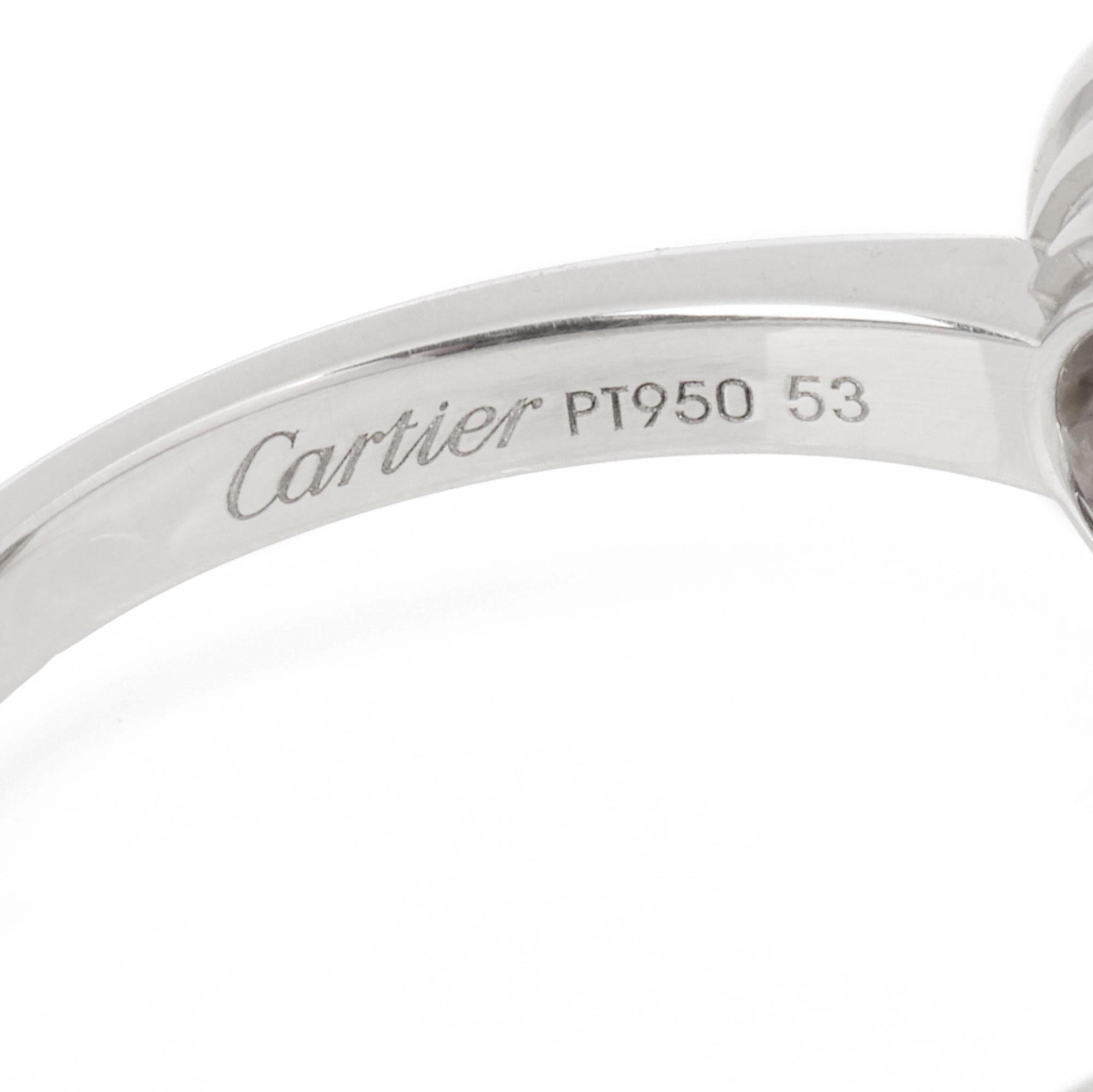 Cartier Diamond Halo Design Platinum D'amour Ring In Excellent Condition In Bishop's Stortford, Hertfordshire