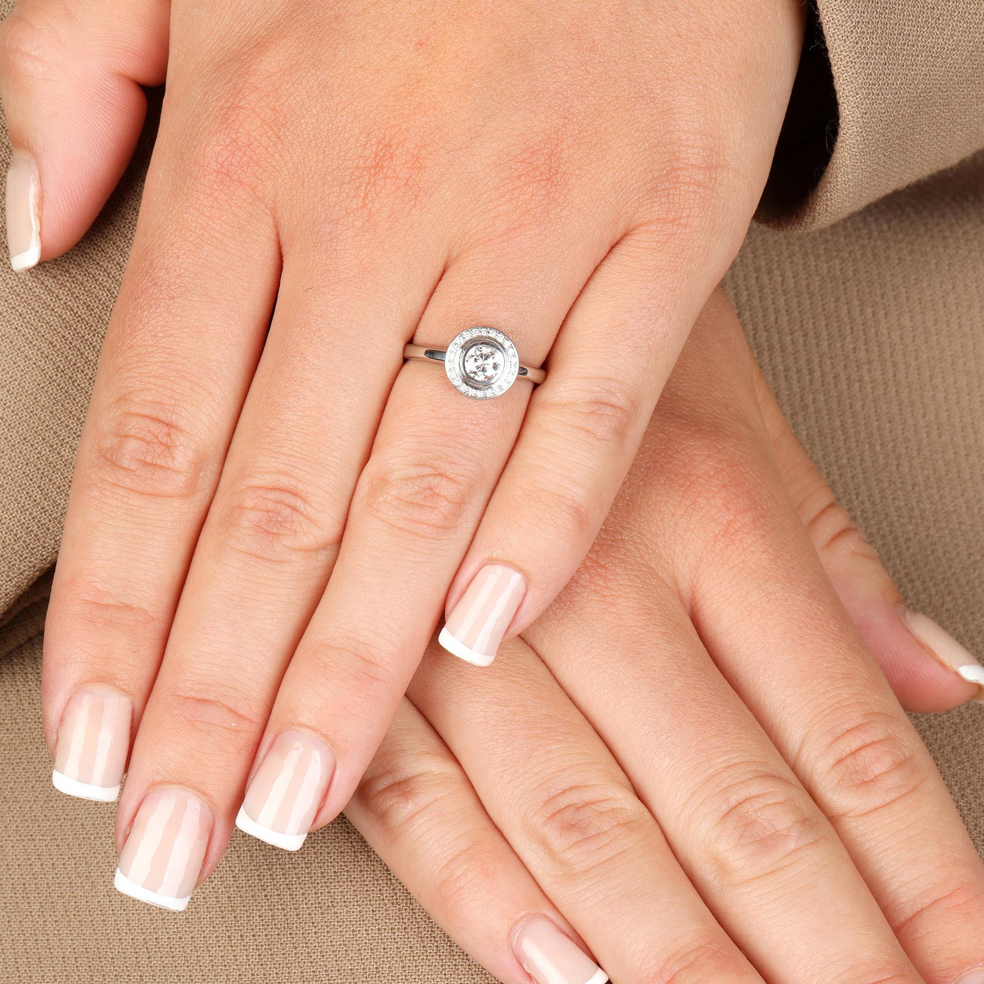 Cartier Diamond Halo Design Platinum D'amour Ring 1