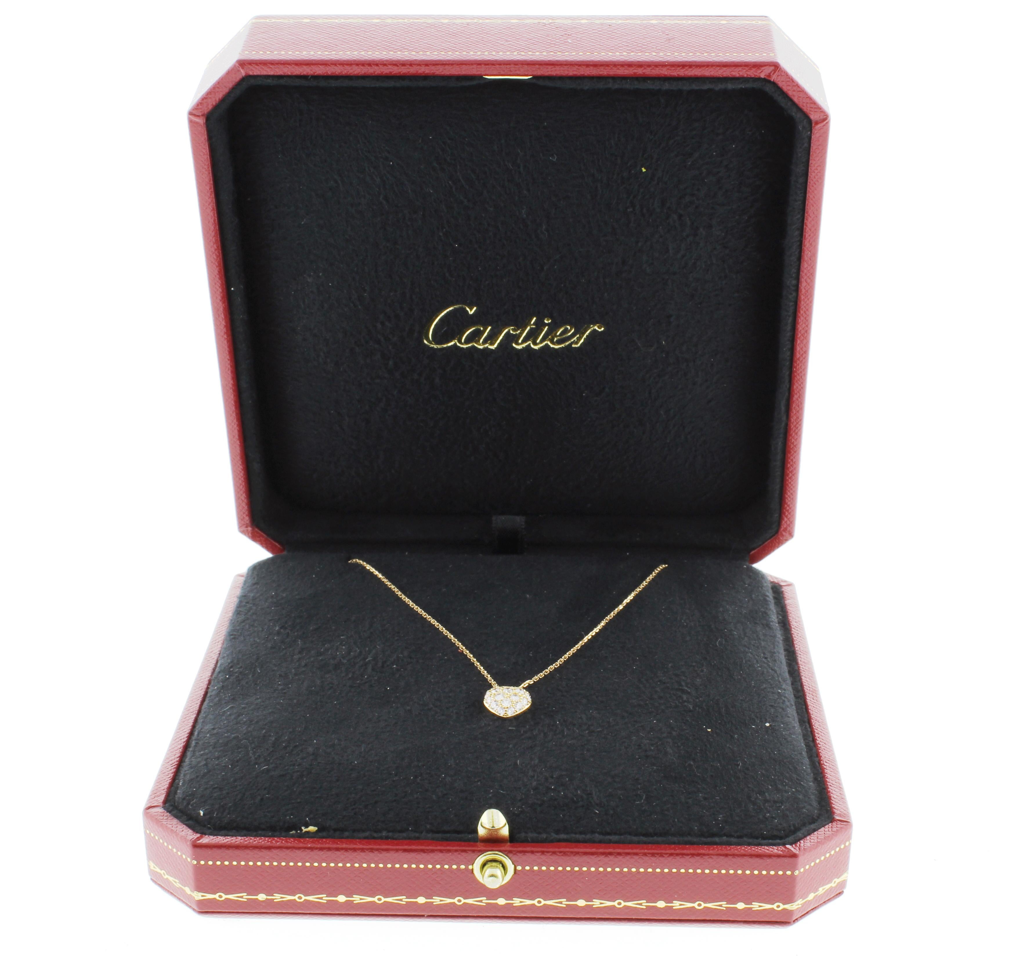 Women's or Men's Cartier Diamond Heart Pendant Necklace