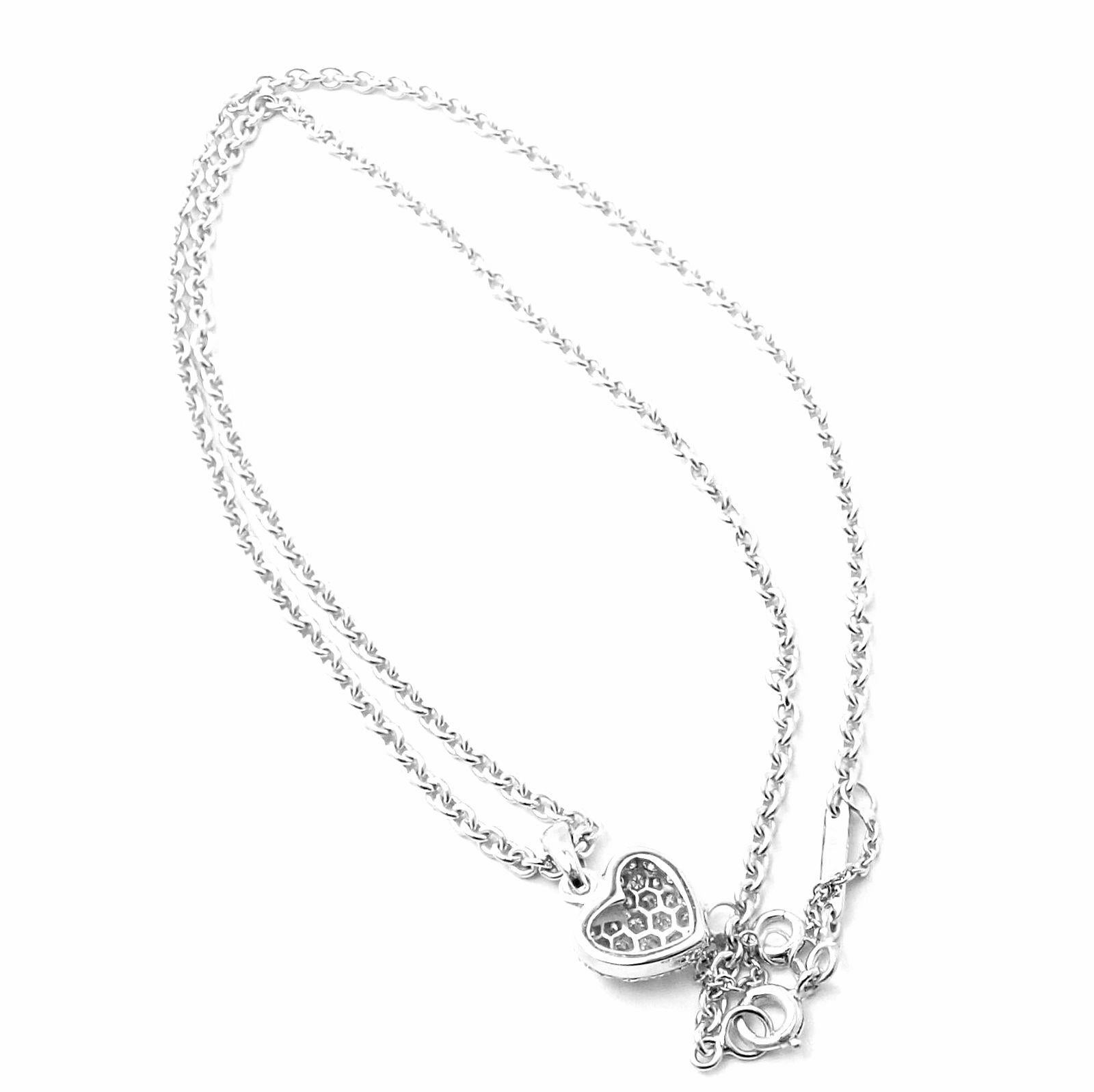 Cartier Diamond Heart White Gold Pendant Necklace 5