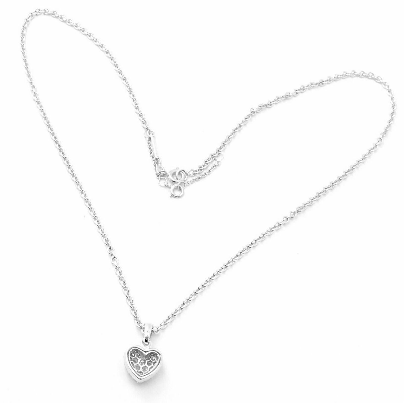 Cartier Diamond Heart White Gold Pendant Necklace In Excellent Condition In Holland, PA