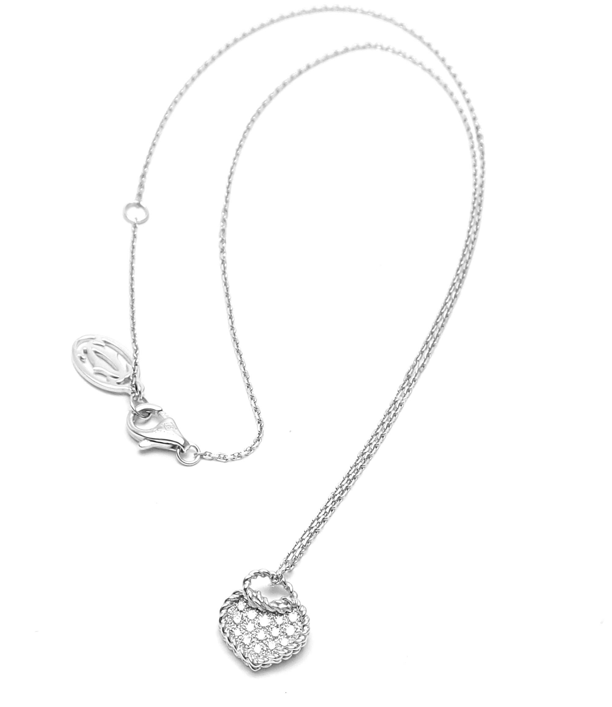 Cartier Diamond Heart White Gold Pendant Necklace 1
