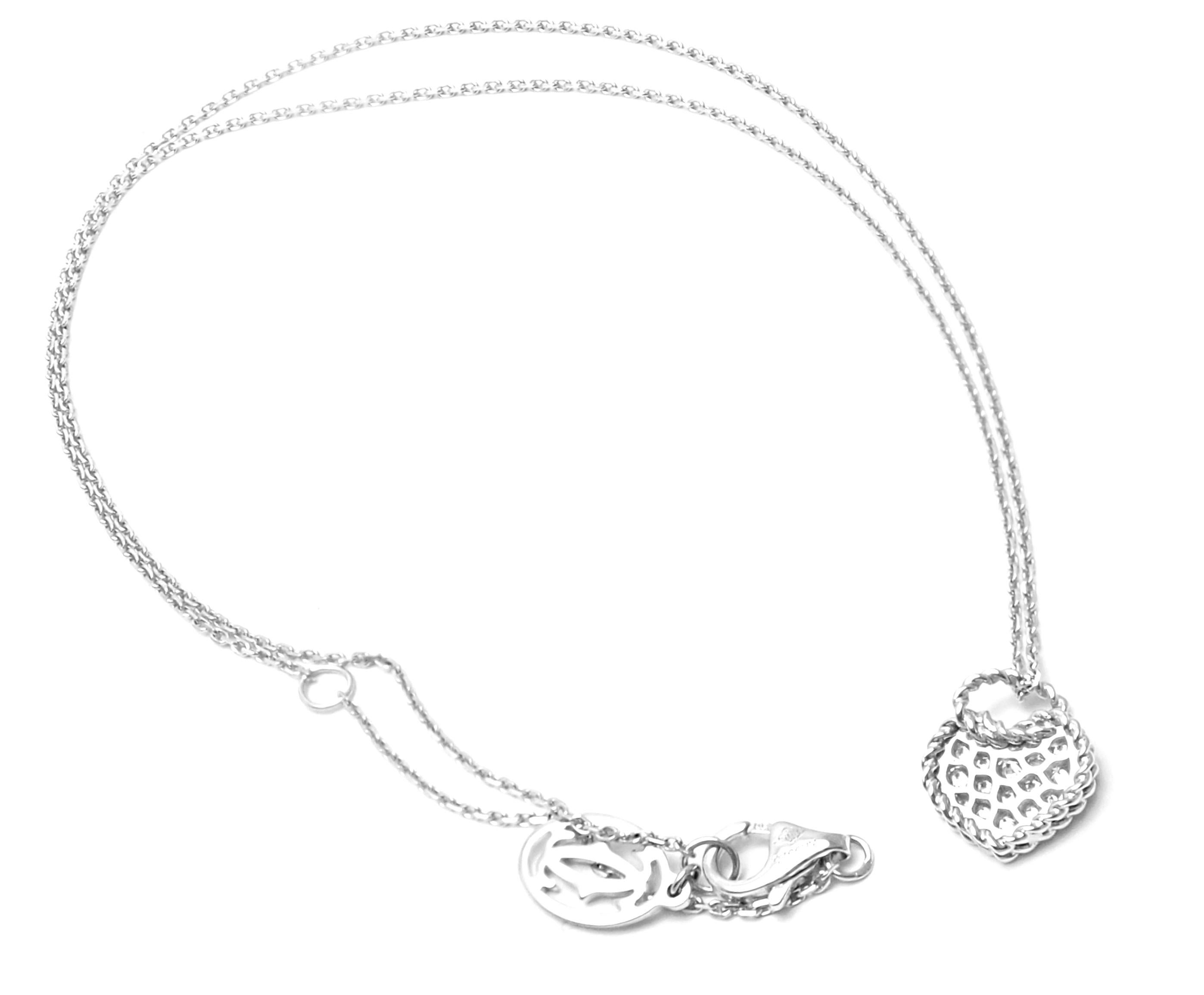 Cartier Diamond Heart White Gold Pendant Necklace 2