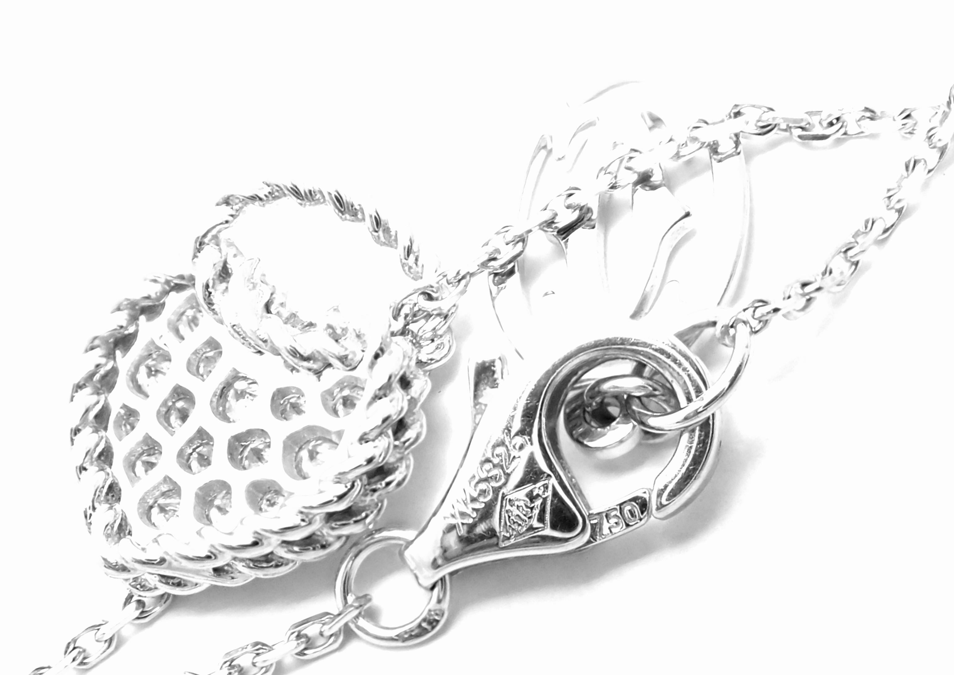 Cartier Diamond Heart White Gold Pendant Necklace 3
