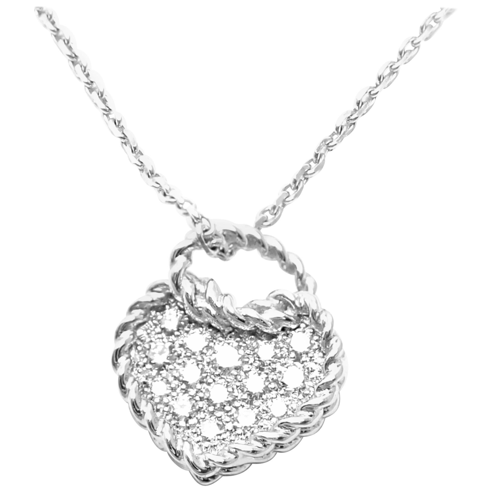 Cartier Diamond Heart White Gold Pendant Necklace