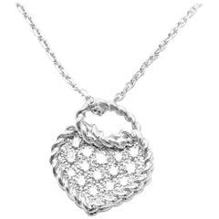 Cartier Diamond Heart White Gold Pendant Necklace