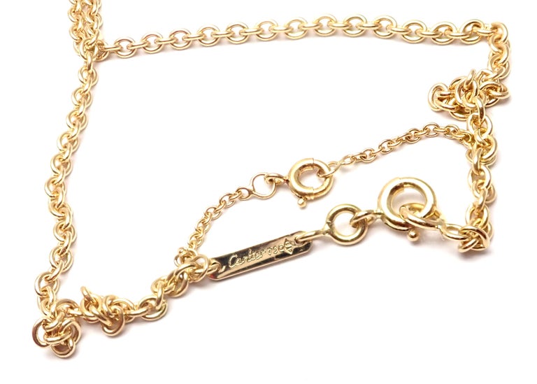 Cartier Diamond Heart Yellow Gold Pendant Necklace at 1stDibs