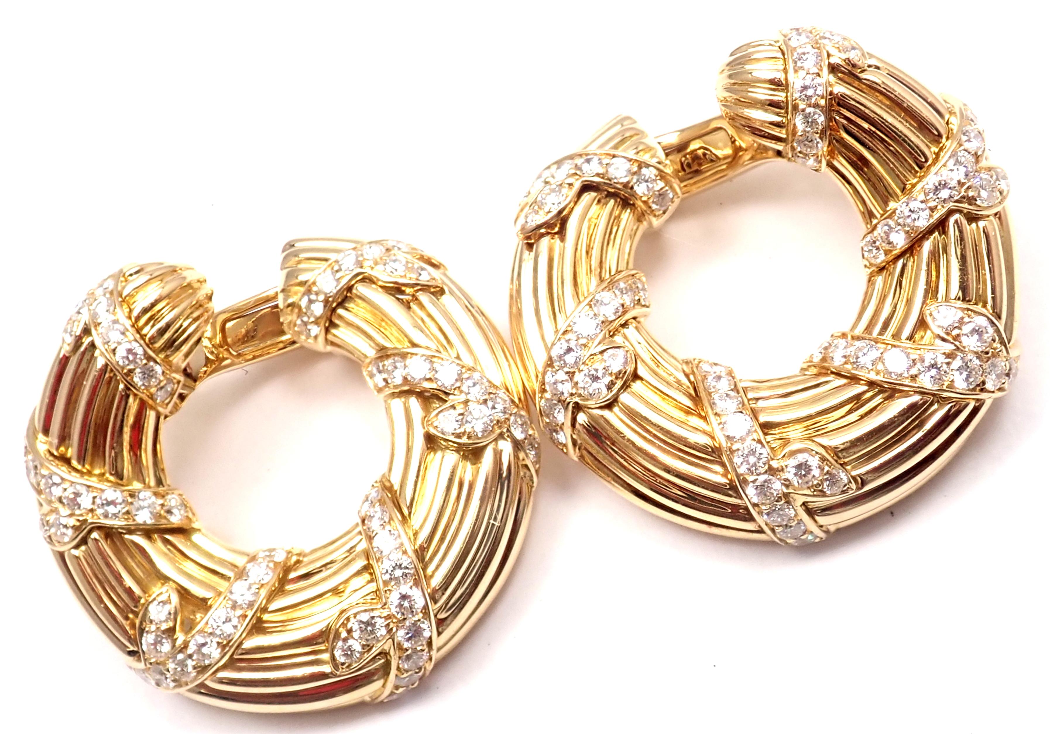 Cartier Diamond Hoop Yellow Gold Earrings 5