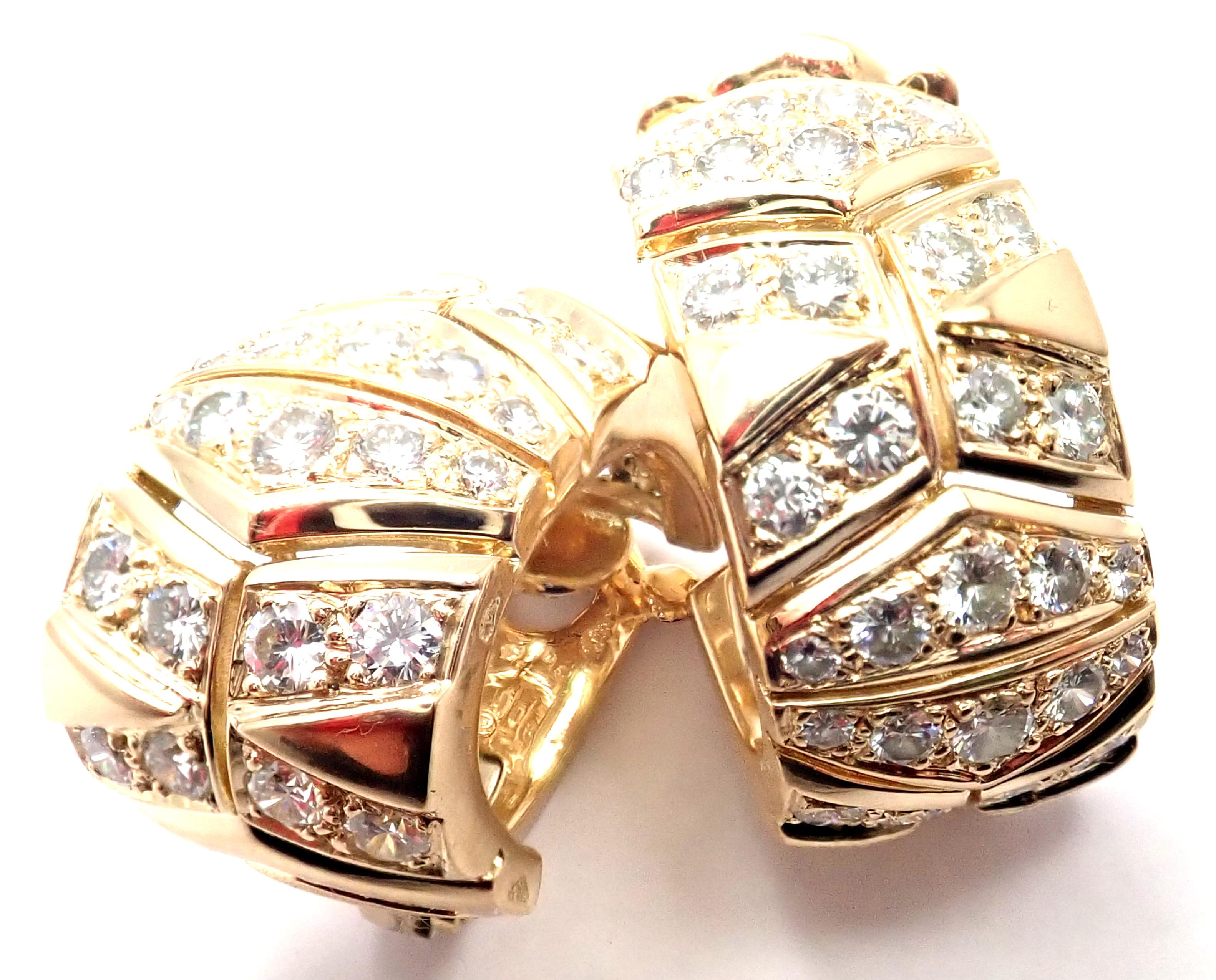 Cartier Diamond Hoop Yellow Gold Earrings 6